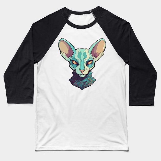 Sphynx cat Baseball T-Shirt by RosaliArt